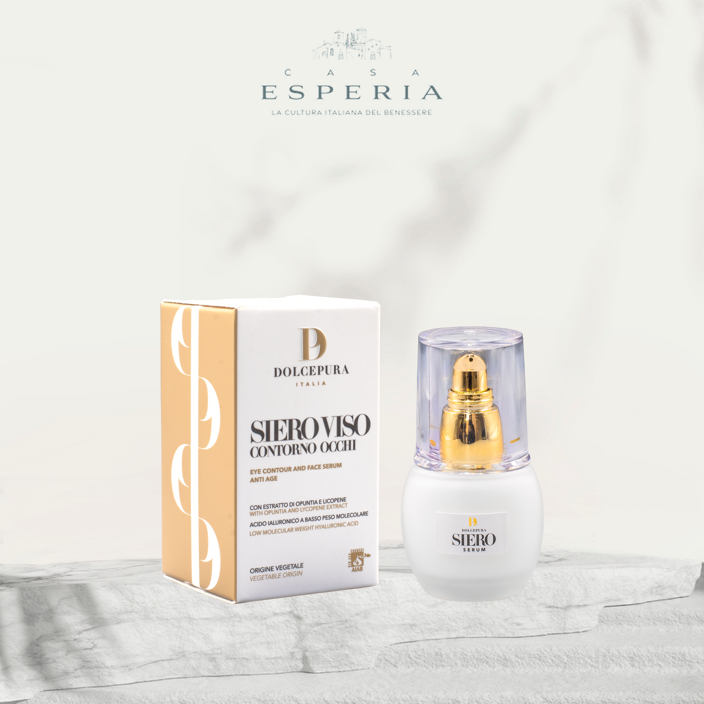 Suero facial, crema facial ligera, crema para la zona de ojos "PRECIOUS". Origen orgánico y vegetal